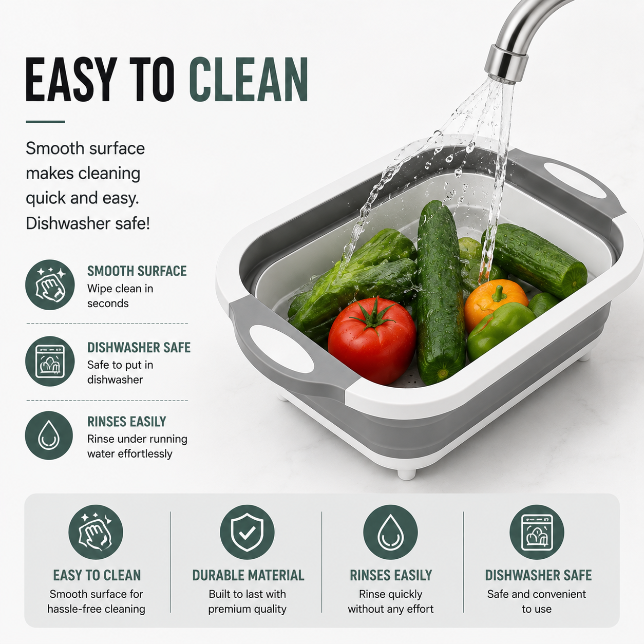 Foldable Plastic Chopping Board – Multipurpose Cutting Board & Vegetable Washing Basket, Space-Saving Kitchen Tool