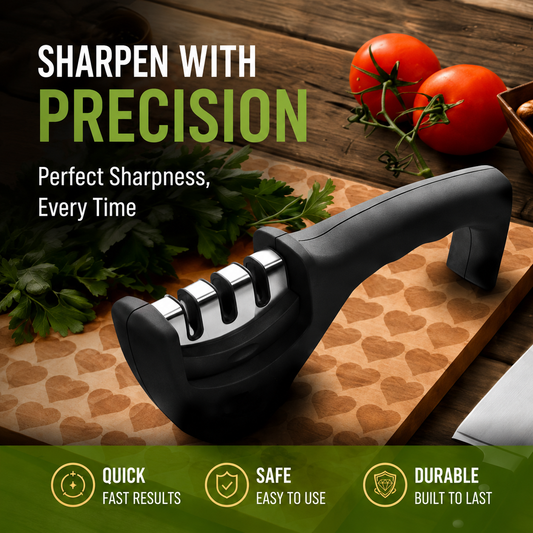 Sharpener Kitchen for Straight and Serrated Knives 3 Stage with Diomand Abrasive Clearance