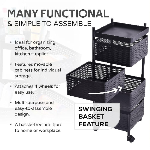 4 Layer Kitchen Trolley With Wheels